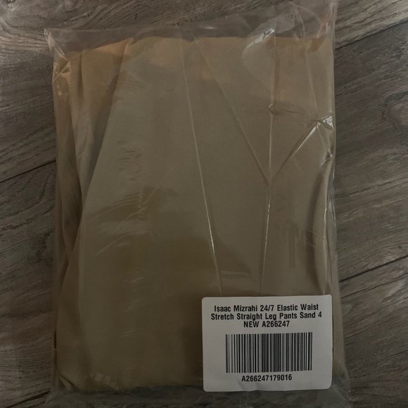 NWT ISAAC MIZRAHI 24/7 STRAIGHT LEG PANTS 4 SAND - Picture 10 of 11